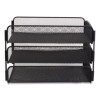 Onyx Desk Tray, 3 Sections, Letter Size Files, 9.25" X 11.75" X 8", Black
