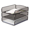 Onyx Desk Tray, 3 Sections, Letter Size Files, 9.25" X 11.75" X 8", Black
