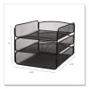 Onyx Desk Tray, 3 Sections, Letter Size Files, 9.25" X 11.75" X 8", Black