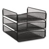 Onyx Desk Tray, 3 Sections, Letter Size Files, 9.25" X 11.75" X 8", Black