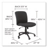 Uber Big/Tall Series Mid Back Chair, Vinyl, Supports Up To 500 Lb, 18.5" To 22.5" Seat Height, Black