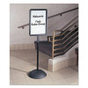 Writeway Two-Sided Dry Erase Standing Message Sign, White 14.25" x 22.5" Rectangle Surface, Black Frame, 14.25" x 22.5" x 65"