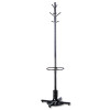 Metal Costumer With Umbrella Holder, Four Ball-Tipped Double-Hooks, 21w x 21d x 70h, Black