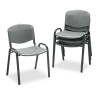 Stacking Chair, Supports Up To 250 Lb, 18" Seat Height, Charcoal Seat, Charcoal Back, Black Base, 4/Carton