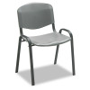Stacking Chair, Supports Up To 250 Lb, 18" Seat Height, Charcoal Seat, Charcoal Back, Black Base, 4/Carton