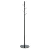 Spiral Nail Head Coat Rack, Eight Nail-Head Hooks, 15w x 15d x 67h, Black/Silver