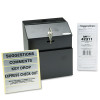 Steel Suggestion/Key Drop Box With Locking Top, 7 X 6 X 8.5, Black Powder Coat Finish