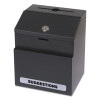 Steel Suggestion/Key Drop Box With Locking Top, 7 X 6 X 8.5, Black Powder Coat Finish
