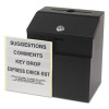 Steel Suggestion/Key Drop Box With Locking Top, 7 X 6 X 8.5, Black Powder Coat Finish
