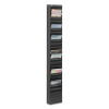 Steel Magazine Rack, 23 Compartments, 10w X 4d X 65.5h, Black
