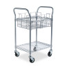 Dual-Purpose Wire Mail And Filing Cart, Metal, 1 Shelf, 1 Bin, 26.75" x 18.75" x 38.5", Metallic Gray