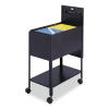 Extra-Deep Locking Mobile Tub File, Letter Size, Metal, 1 Shelf, 1 Bin, 13.5" x 24.75" x 28.25", Black