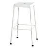 Bar-Height Steel Stool, Backless, Supports Up To 250 Lb, 29" Seat Height, White