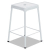 Bar-Height Steel Stool, Backless, Supports Up To 250 Lb, 29" Seat Height, White
