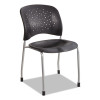 Reve Guest Chair With Straight Legs, 19" x 24.5" x 33.5", Black Seat, Black Back, Silver Base, 2/Carton