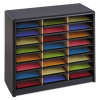 Steel/Fiberboard Literature Sorter, 24 Compartments, 32.25 x 13.5 x 25.75, Black
