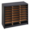 Steel/Fiberboard Literature Sorter, 24 Compartments, 32.25 x 13.5 x 25.75, Black