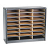 Steel/Fiberboard Literature Sorter, 24 Compartments, 32.25 x 13.5 x 25.75, Black