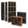 Steel/Fiberboard Literature Sorter, 72 Compartments, 32.25 x 13.5 x 75, Black