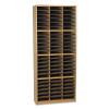 Steel/Fiberboard Literature Sorter, 72 Compartments, 32.25 x 13.5 x 75, Med Oak