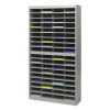 Steel/Fiberboard E-Z Stor Sorter, 72 Compartments, 37.5 x 12.75 x 71, Gray