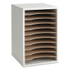 Wood Vertical Desktop Literature Sorter, 11 Compartments, 10.63 x 11.88 x 16, Gray