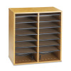 Wood/Laminate Literature/Cd Sorter, 16 Compartments, 19.5 x 11.75 x 21, Medium Oak