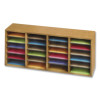 Wood/Laminate Sorter, 24 Compartments, 39.25 x 11.75 x 16.25, Medium Oak