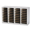 Wood/Laminate Literature Sorter, 36 Compartments, 39.25 x 11.75 x 24, Gray