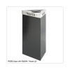 Trifecta Waste Receptacle, 34" High Base, 19 Gal, Steel, Black