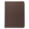 Vintage Hardback Zipper Portfolio, Vinyl, Dark Brown, 11 x 8.5