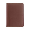 Contrast Stitch Leather Padfolio, 6.25w x 8.75h, Open Style, Brown