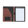 Contrast Stitch Leather Padfolio, 6.25w x 8.75h, Open Style, Brown