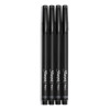 Water-Resistant Ink Porous Point Pen, Stick, Fine 0.4 Mm, Black Ink, Black Barrel, 4/Pack
