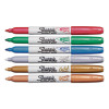 Metallic Fine Point Permanent Markers, Fine Bullet Tip, Blue-Green-Red, 6/Pack