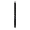 S-Gel High-Performance Gel Pen, Retractable, Fine 0.5 Mm, Blue Ink, Black Barrel, Dozen