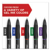 S-Gel High-Performance Gel Pen, Retractable, Medium 0.7 Mm, Blue Ink, Black Barrel, Dozen