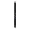 S-Gel High-Performance Gel Pen, Retractable, Medium 0.7 Mm, Blue Ink, Black Barrel, Dozen