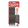 S-Gel Gel Pen, Retractable, Medium 0.7 Mm, Red Ink, Black Barrel, 4/Pack