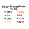 Fine Tip Permanent Marker, Fine Bullet Tip, Assorted Colors, 8/Set