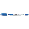 Twin-Tip Permanent Marker, Extra-Fine/Fine Bullet Tips, Blue, Dozen