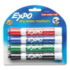 Low-Odor Dry-Erase Marker, Peggable Card, Broad Chisel Tip, Assorted Colors, 4/Pack