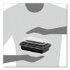 Creative Carryouts Hinged Plastic Hot Deli Boxes, 28 Oz, 7.87 X 5.4 X 3, Black/Clear, 200/Carton