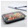 Creative Carryouts Boxline Black Base/Clear Lid Hinged Containers, 3.9 x 6 x 1.8, Plastic, 500/Carton