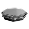 Octaview Hinged-Lid Cold Food Containers, 9.2 x 9.6 x 2, Black/Clear, Plastic, 100/Carton