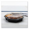 Octaview Hinged-Lid Cold Food Containers, 3 Compartments, 36 Oz, 9.57 x 9.2 x 2.4, Black/Clear, Plastic, 100/Carton