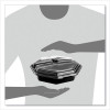 Octaview Hinged-Lid Cold Food Containers, 3 Compartments, 36 Oz, 9.57 x 9.2 x 2.4, Black/Clear, Plastic, 100/Carton
