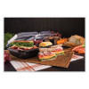 Creative Carryouts Hinged Plastic Hot Deli Boxes, 2 Compartments, 8.05 x 11.5 x 2.95, Black/Clear, 100/Carton