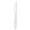 Impress Heavyweight Full-Length Polystyrene Cutlery, Knife, Plastic, White, 100/Box, 10 Boxes/Carton