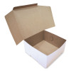 White One-Piece Non-Window Bakery Boxes, Standard, 10 x 10 x 5, White/Brown, Paper, 100/Bundle